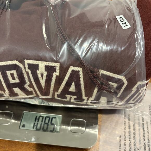 Champion Harvard Hoodie Mens XL Maroon Pullover 1636 Logo Embroidered Sweatshirt - Picture 12 of 12